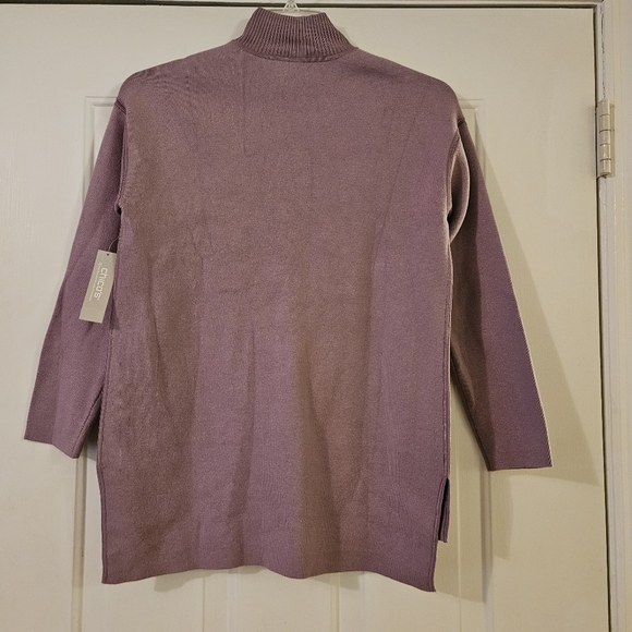 Chico's Lavender Mock Neck Pullover Sweater Heavyweight W Pockets Sz 0 NWT - Picture 4 of 9